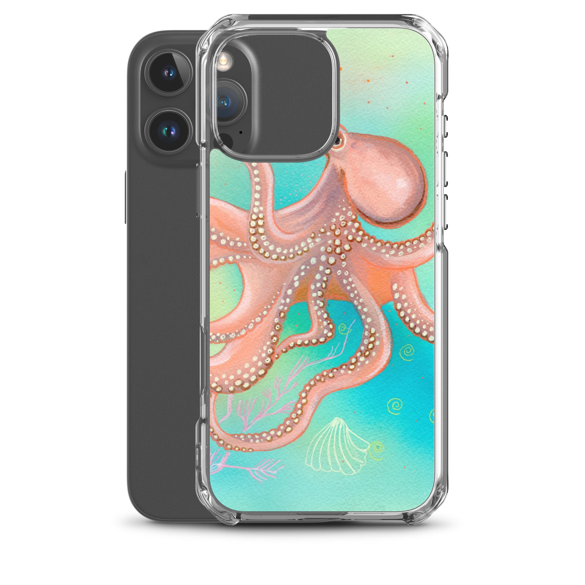 Octopus Clear Case for iPhone® - Aquamarine Design - Artistic Gifts for Women - Art by Artist Tania Herrera from Aquamarine Design Studio