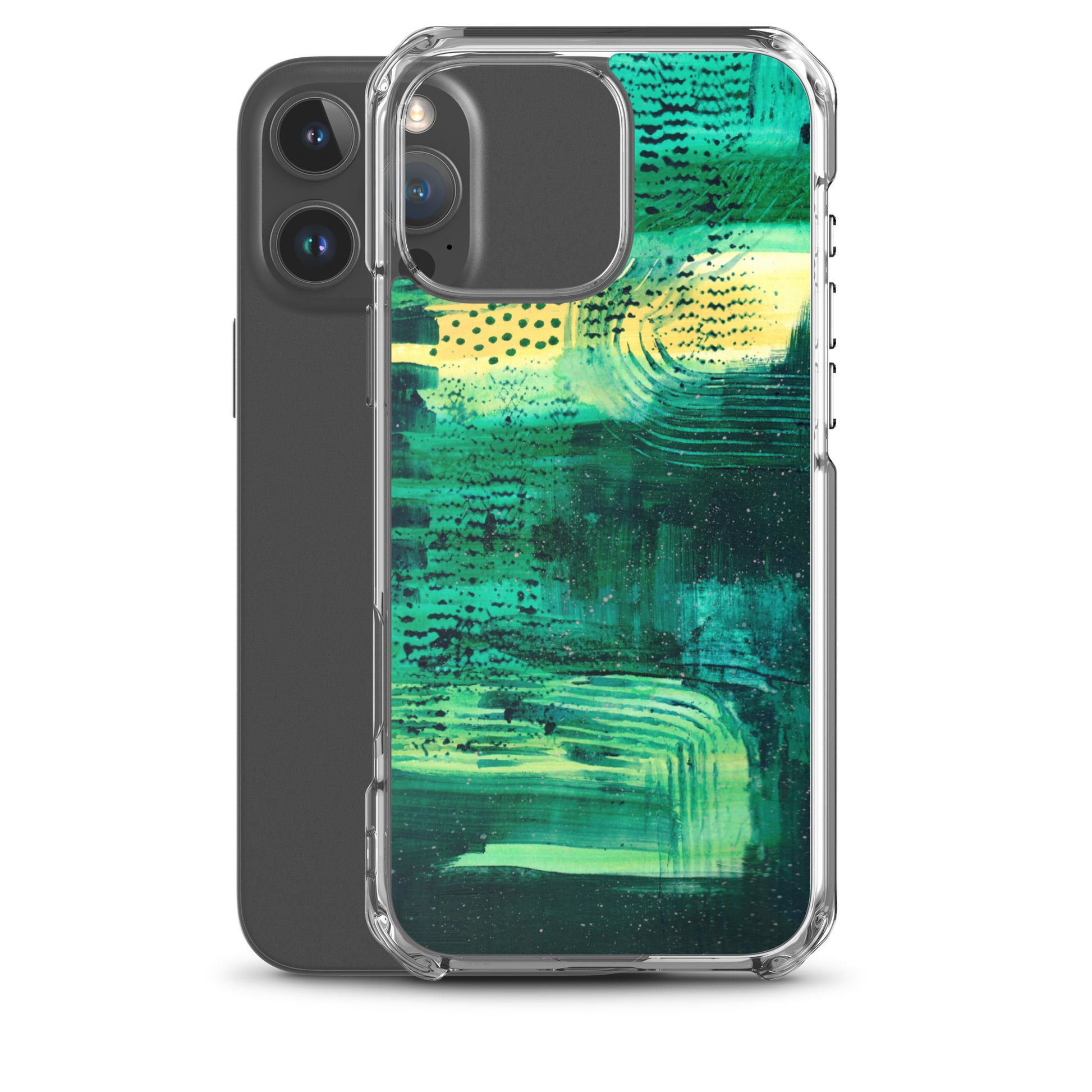 Deep Green Clear Case for iPhone® - Aquamarine Design - Artistic Gifts for Women - Art by Artist Tania Herrera from Aquamarine Design Studio