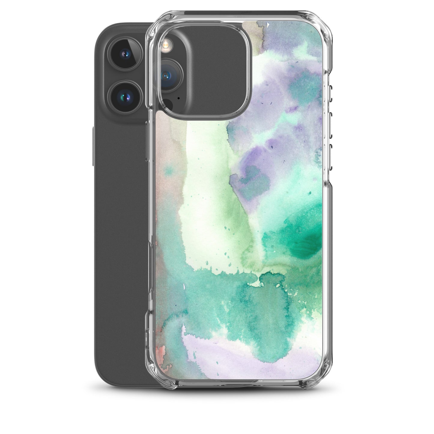 Purple and Green Abstract Clear Case for iPhone® - Aquamarine Design - Artistic Gifts for Women - Art by Artist Tania Herrera from Aquamarine Design Studio