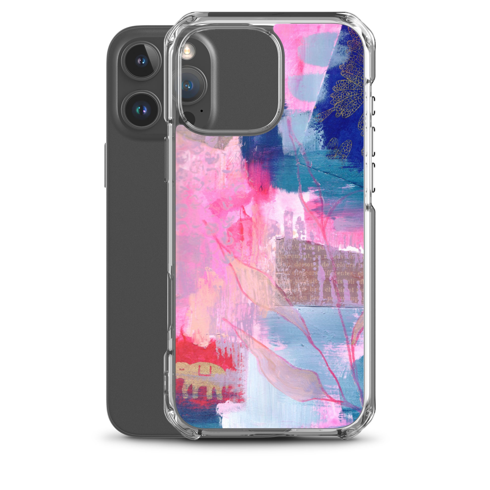Collage Design Clear Case for iPhone® - Aquamarine Design - Artistic Gifts for Women - Art by Artist Tania Herrera from Aquamarine Design Studio