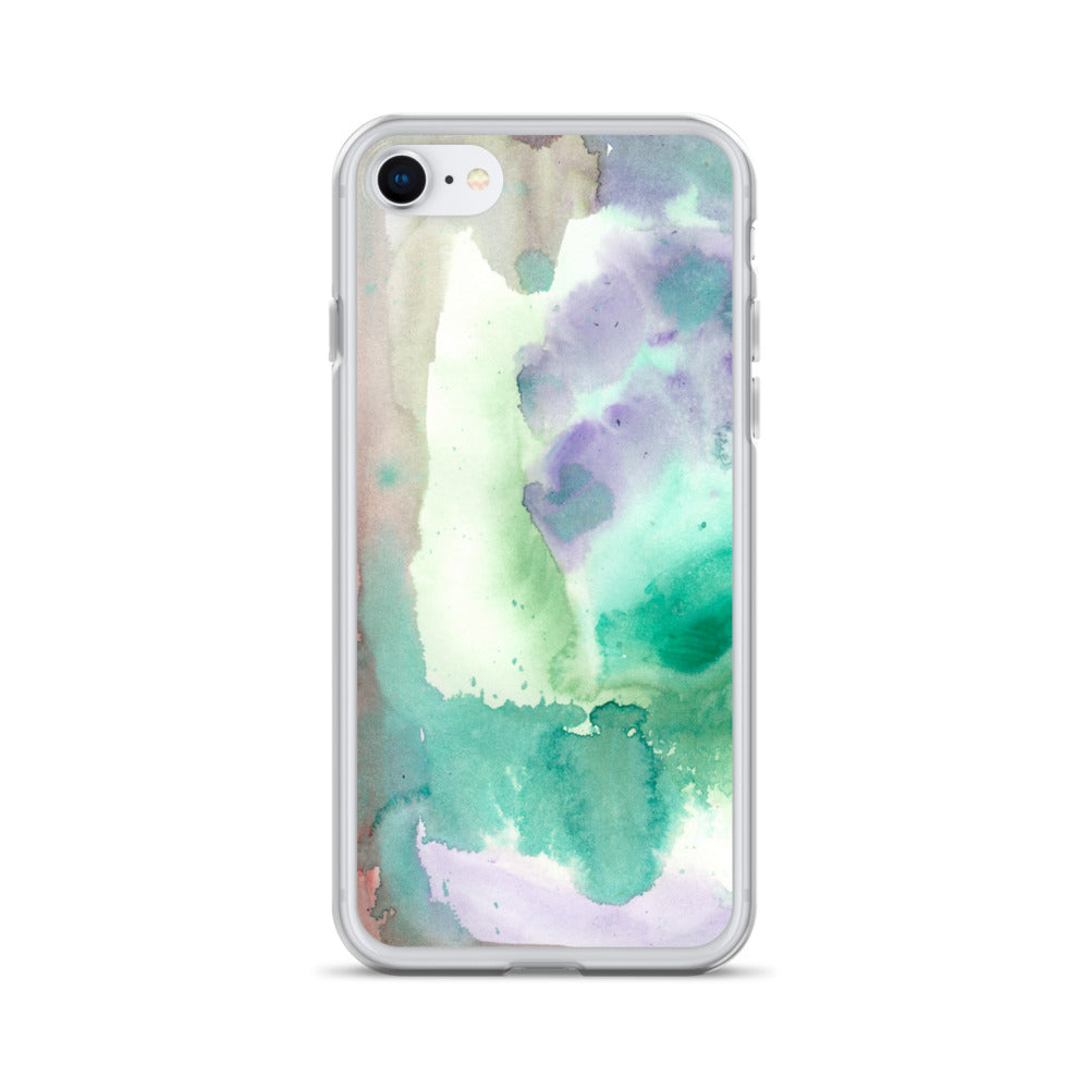 Purple and Green Abstract Clear Case for iPhone® - Aquamarine Design - Artistic Gifts for Women - Art by Artist Tania Herrera from Aquamarine Design Studio