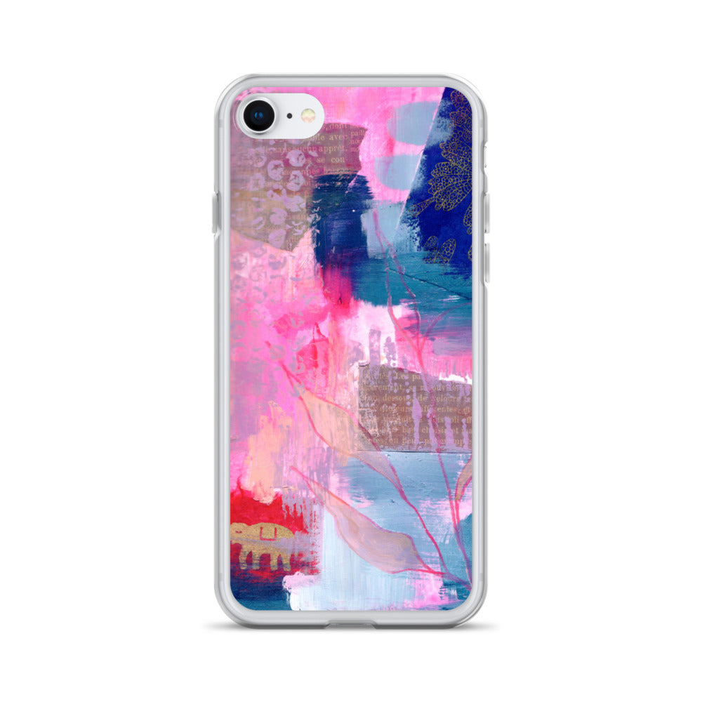 Collage Design Clear Case for iPhone® - Aquamarine Design - Artistic Gifts for Women - Art by Artist Tania Herrera from Aquamarine Design Studio