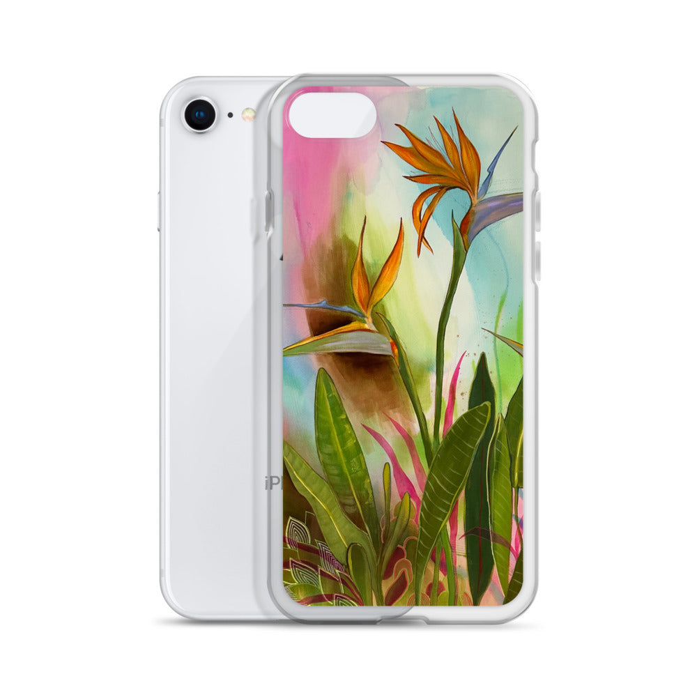 Birds in Paradise Clear Case for iPhone® - Aquamarine Design - Artistic Gifts for Women - Art by Artist Tania Herrera from Aquamarine Design Studio