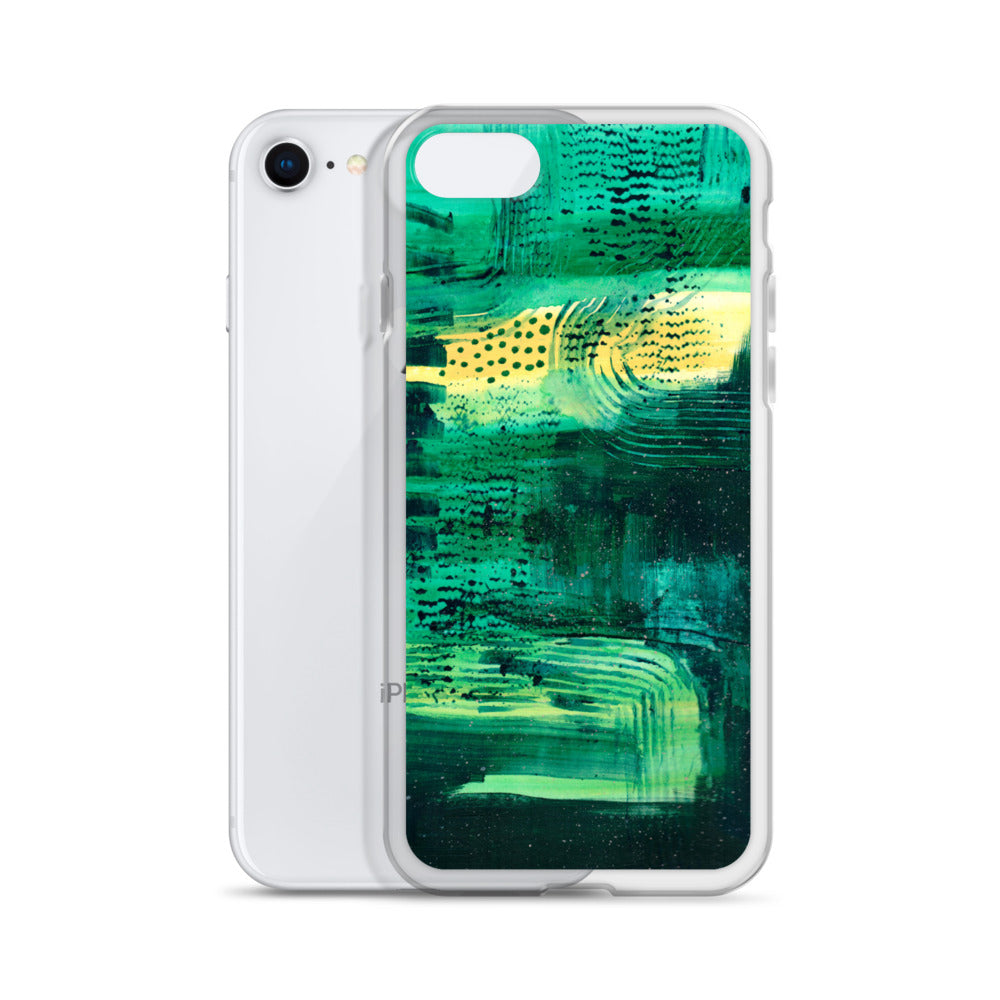 Deep Green Clear Case for iPhone® - Aquamarine Design - Artistic Gifts for Women - Art by Artist Tania Herrera from Aquamarine Design Studio