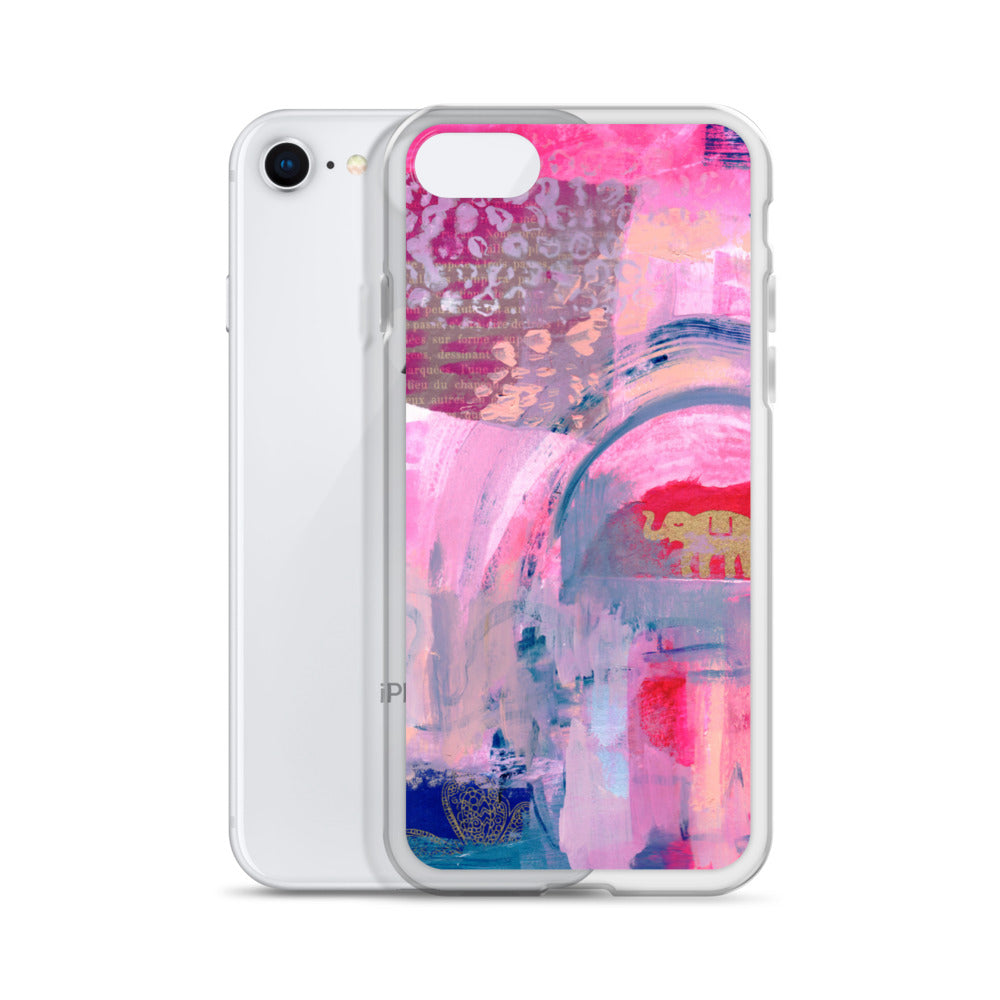 Collage Design Clear Case for iPhone® - Aquamarine Design - Artistic Gifts for Women - Art by Artist Tania Herrera from Aquamarine Design Studio