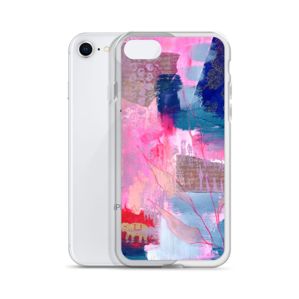 Collage Design Clear Case for iPhone® - Aquamarine Design - Artistic Gifts for Women - Art by Artist Tania Herrera from Aquamarine Design Studio