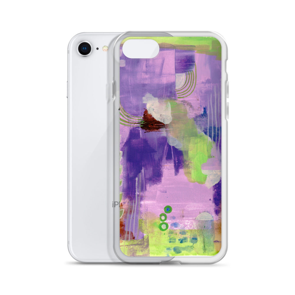 Purple Abstract I Clear Case for iPhone® - Aquamarine Design - Artistic Gifts for Women - Art by Artist Tania Herrera from Aquamarine Design Studio