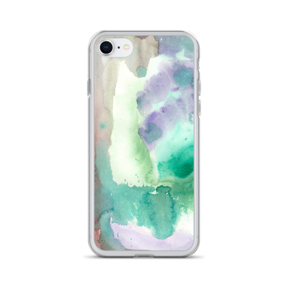 Purple and Green Abstract Clear Case for iPhone® - Aquamarine Design - Artistic Gifts for Women - Art by Artist Tania Herrera from Aquamarine Design Studio