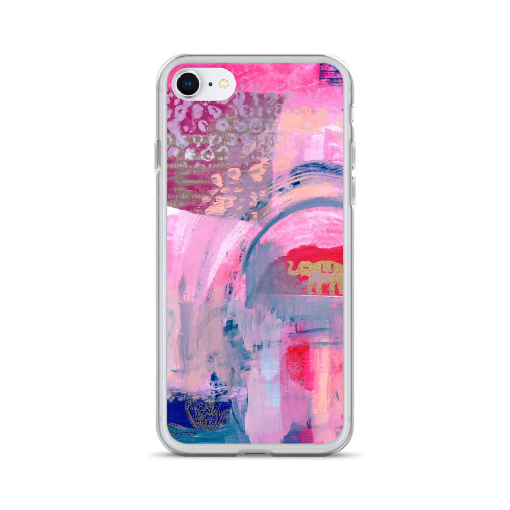 Collage Design Clear Case for iPhone® - Aquamarine Design - Artistic Gifts for Women - Art by Artist Tania Herrera from Aquamarine Design Studio
