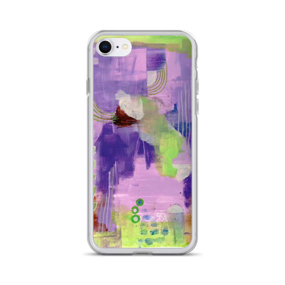 Purple Abstract I Clear Case for iPhone® - Aquamarine Design - Artistic Gifts for Women - Art by Artist Tania Herrera from Aquamarine Design Studio
