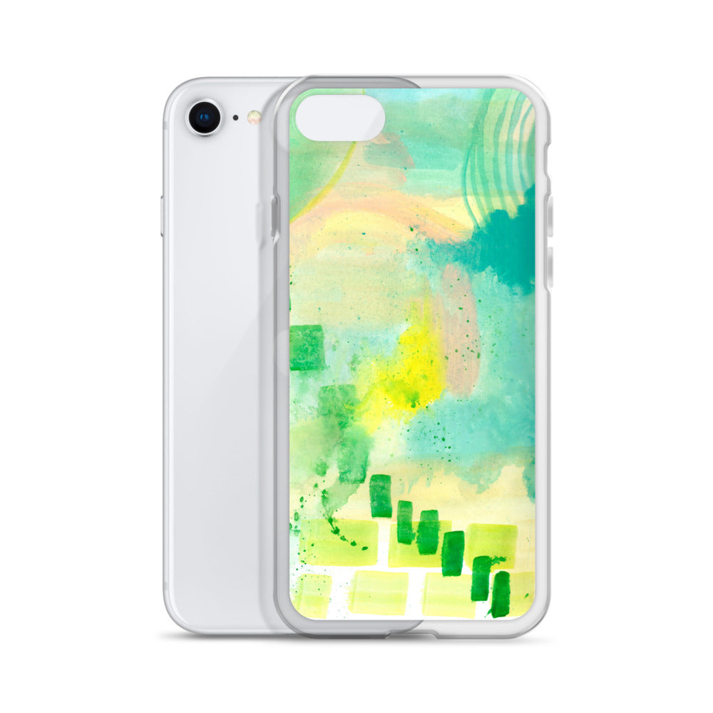 Abstract Aqua Clear Case for iPhone® - Aquamarine Design - Artistic Gifts for Women - Art by Artist Tania Herrera from Aquamarine Design Studio