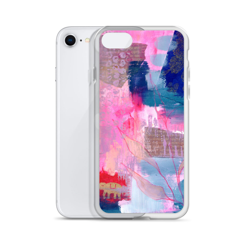 Collage Design Clear Case for iPhone® - Aquamarine Design - Artistic Gifts for Women - Art by Artist Tania Herrera from Aquamarine Design Studio