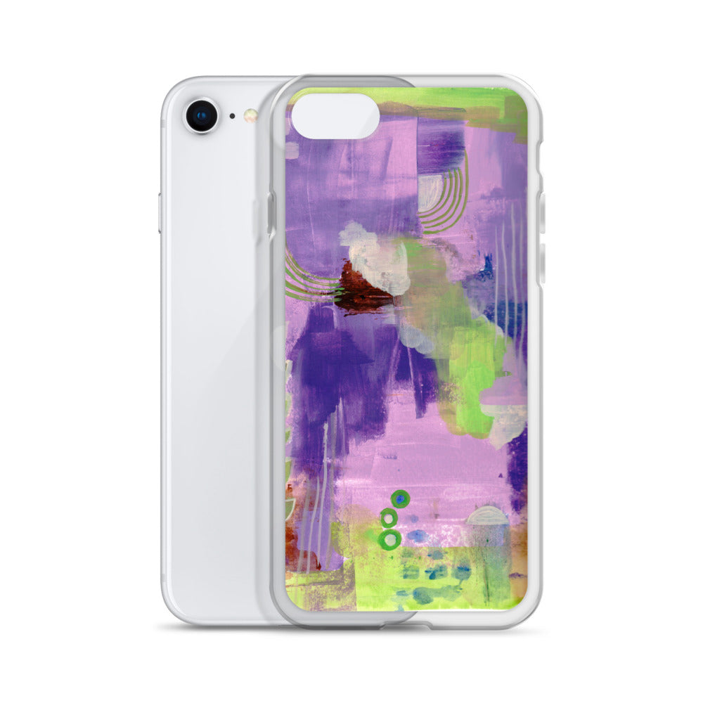 Purple Abstract I Clear Case for iPhone® - Aquamarine Design - Artistic Gifts for Women - Art by Artist Tania Herrera from Aquamarine Design Studio