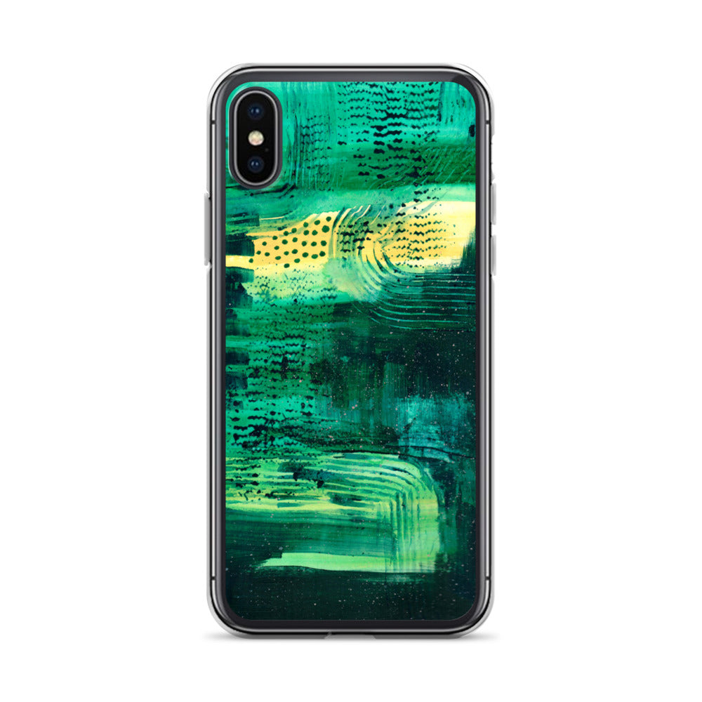 Deep Green Clear Case for iPhone® - Aquamarine Design - Artistic Gifts for Women - Art by Artist Tania Herrera from Aquamarine Design Studio