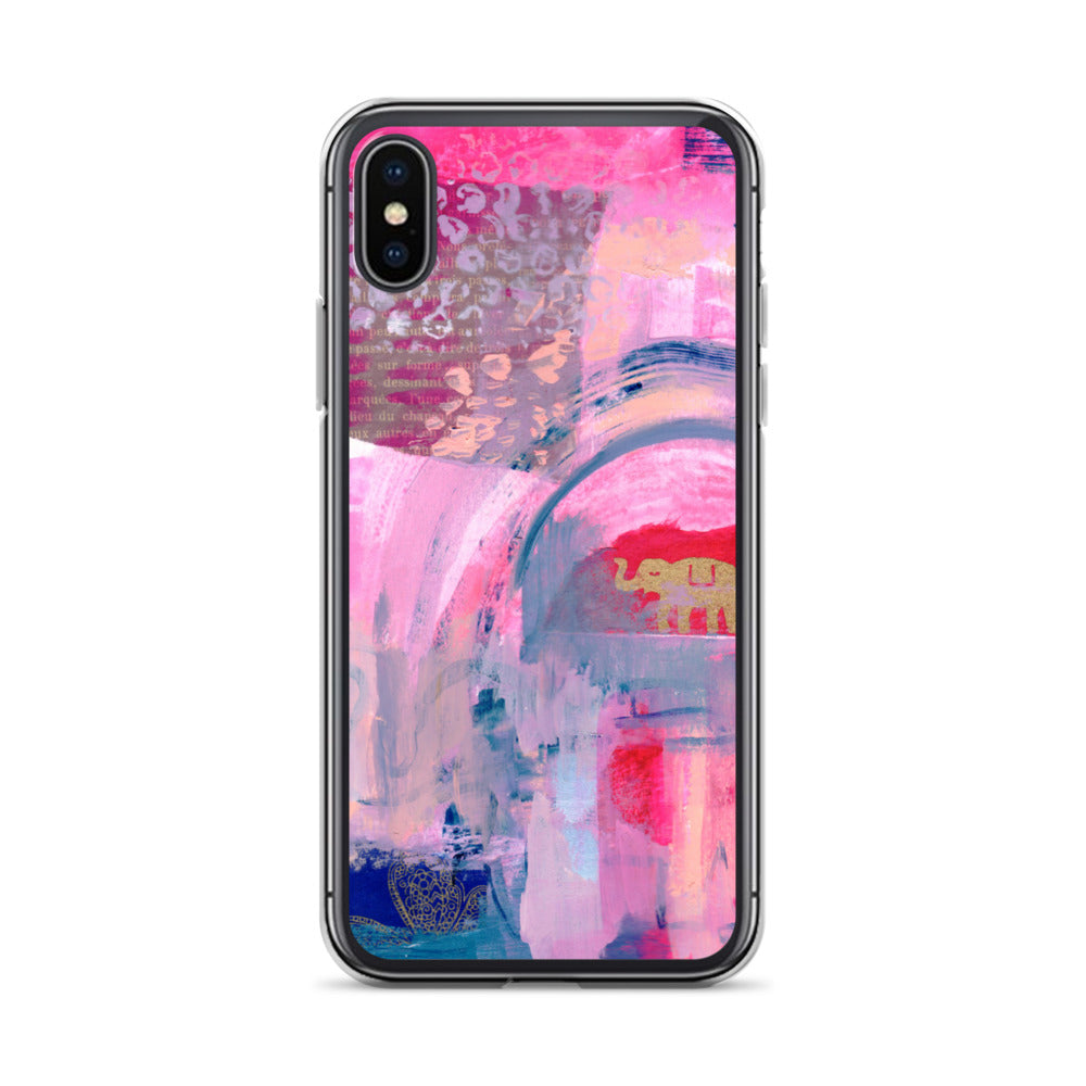 Collage Design Clear Case for iPhone® - Aquamarine Design - Artistic Gifts for Women - Art by Artist Tania Herrera from Aquamarine Design Studio