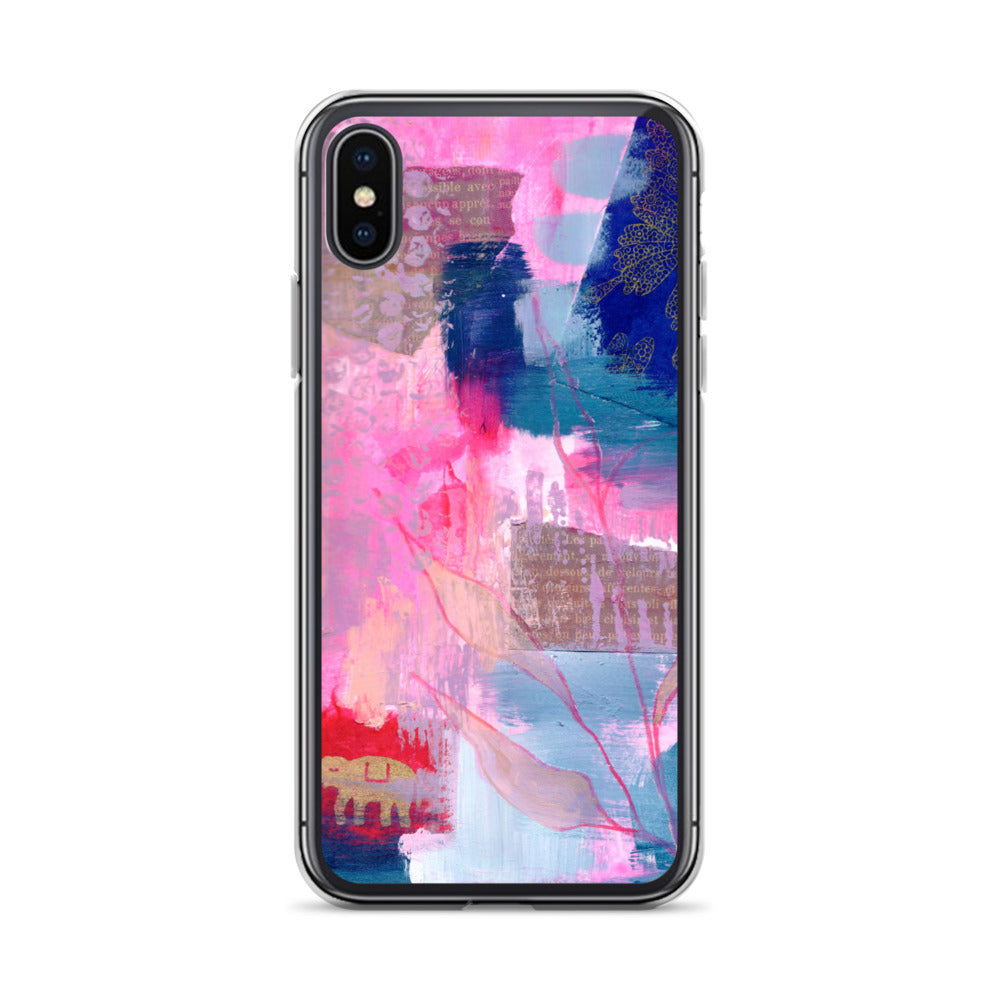 Collage Design Clear Case for iPhone® - Aquamarine Design - Artistic Gifts for Women - Art by Artist Tania Herrera from Aquamarine Design Studio