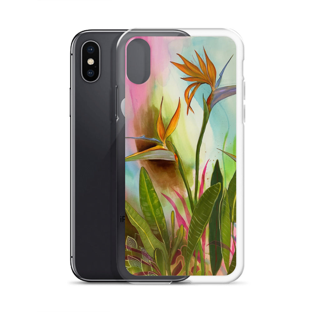 Birds in Paradise Clear Case for iPhone® - Aquamarine Design - Artistic Gifts for Women - Art by Artist Tania Herrera from Aquamarine Design Studio