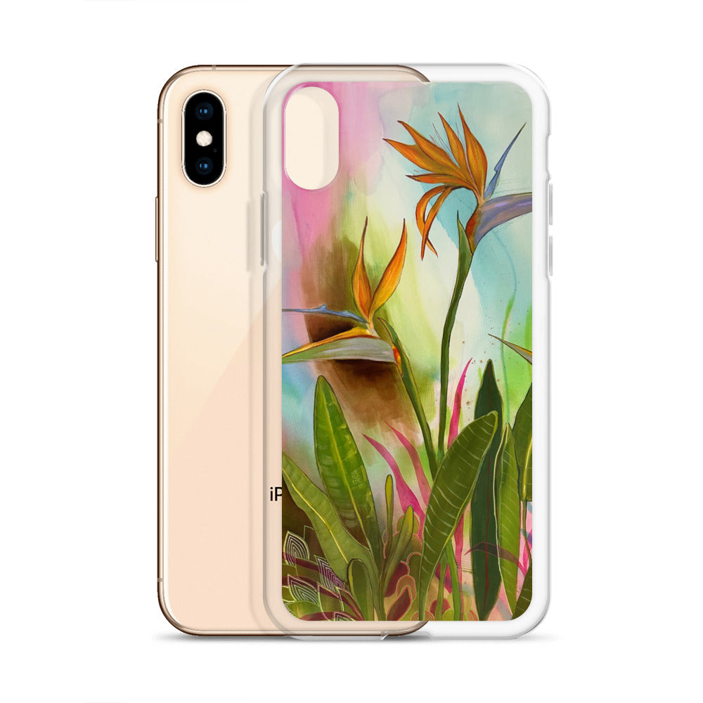 Birds in Paradise Clear Case for iPhone® - Aquamarine Design - Artistic Gifts for Women - Art by Artist Tania Herrera from Aquamarine Design Studio