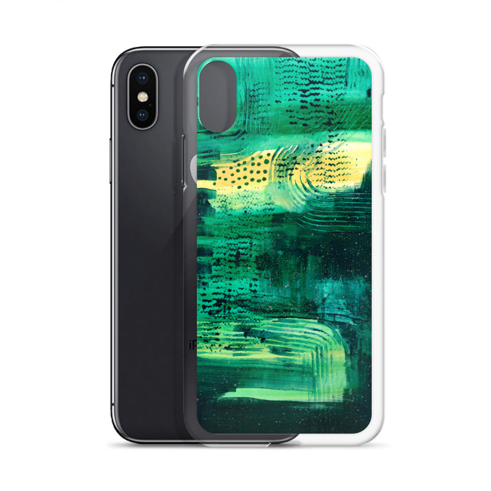 Deep Green Clear Case for iPhone® - Aquamarine Design - Artistic Gifts for Women - Art by Artist Tania Herrera from Aquamarine Design Studio