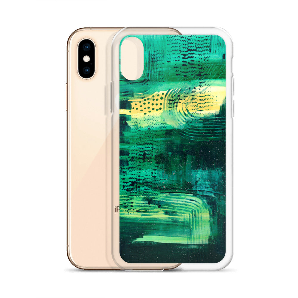 Deep Green Clear Case for iPhone® - Aquamarine Design - Artistic Gifts for Women - Art by Artist Tania Herrera from Aquamarine Design Studio