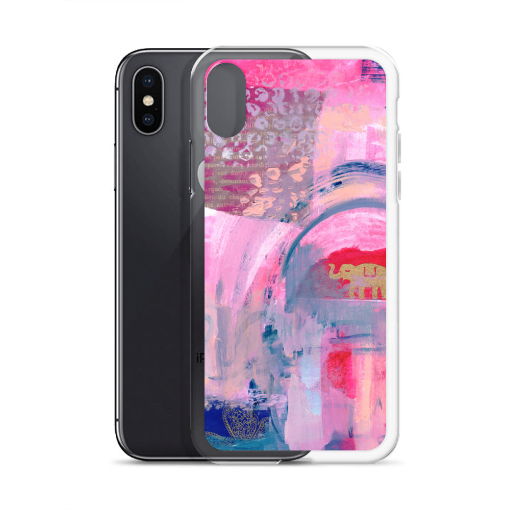 Collage Design Clear Case for iPhone® - Aquamarine Design - Artistic Gifts for Women - Art by Artist Tania Herrera from Aquamarine Design Studio