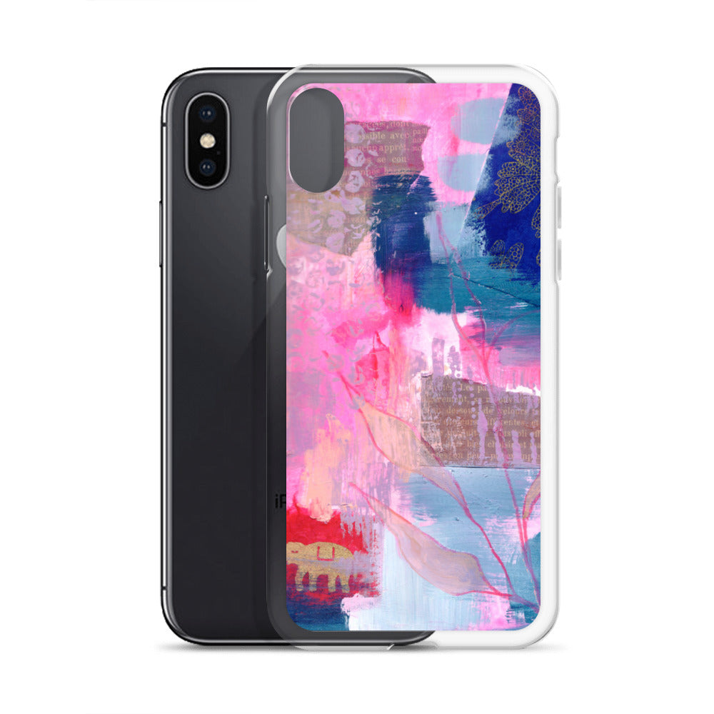 Collage Design Clear Case for iPhone® - Aquamarine Design - Artistic Gifts for Women - Art by Artist Tania Herrera from Aquamarine Design Studio