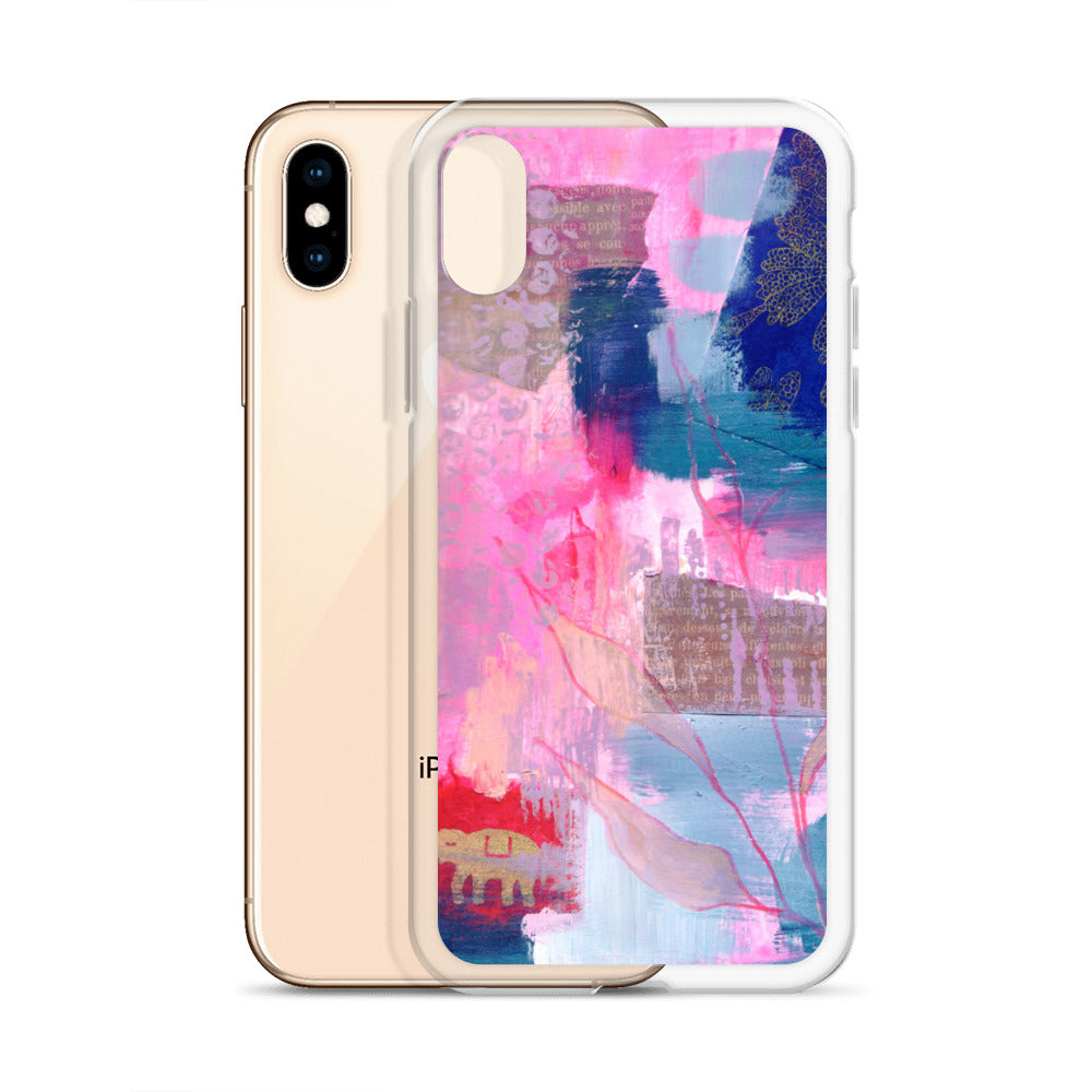 Collage Design Clear Case for iPhone® - Aquamarine Design - Artistic Gifts for Women - Art by Artist Tania Herrera from Aquamarine Design Studio