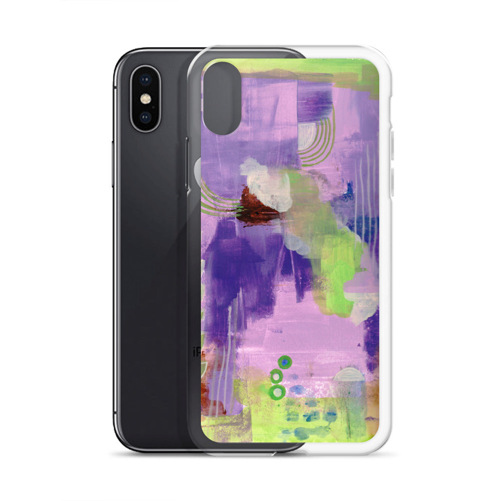 Purple Abstract I Clear Case for iPhone® - Aquamarine Design - Artistic Gifts for Women - Art by Artist Tania Herrera from Aquamarine Design Studio