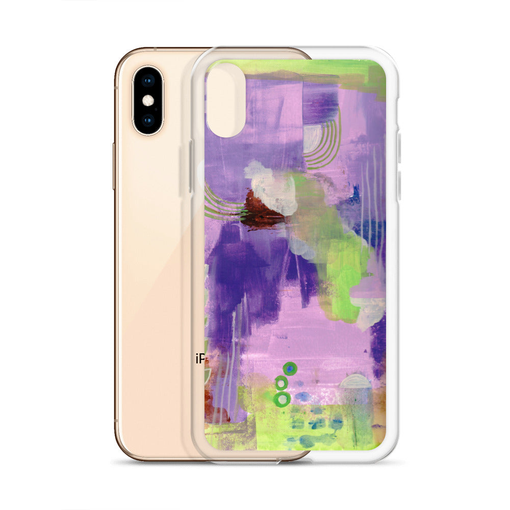 Purple Abstract I Clear Case for iPhone® - Aquamarine Design - Artistic Gifts for Women - Art by Artist Tania Herrera from Aquamarine Design Studio