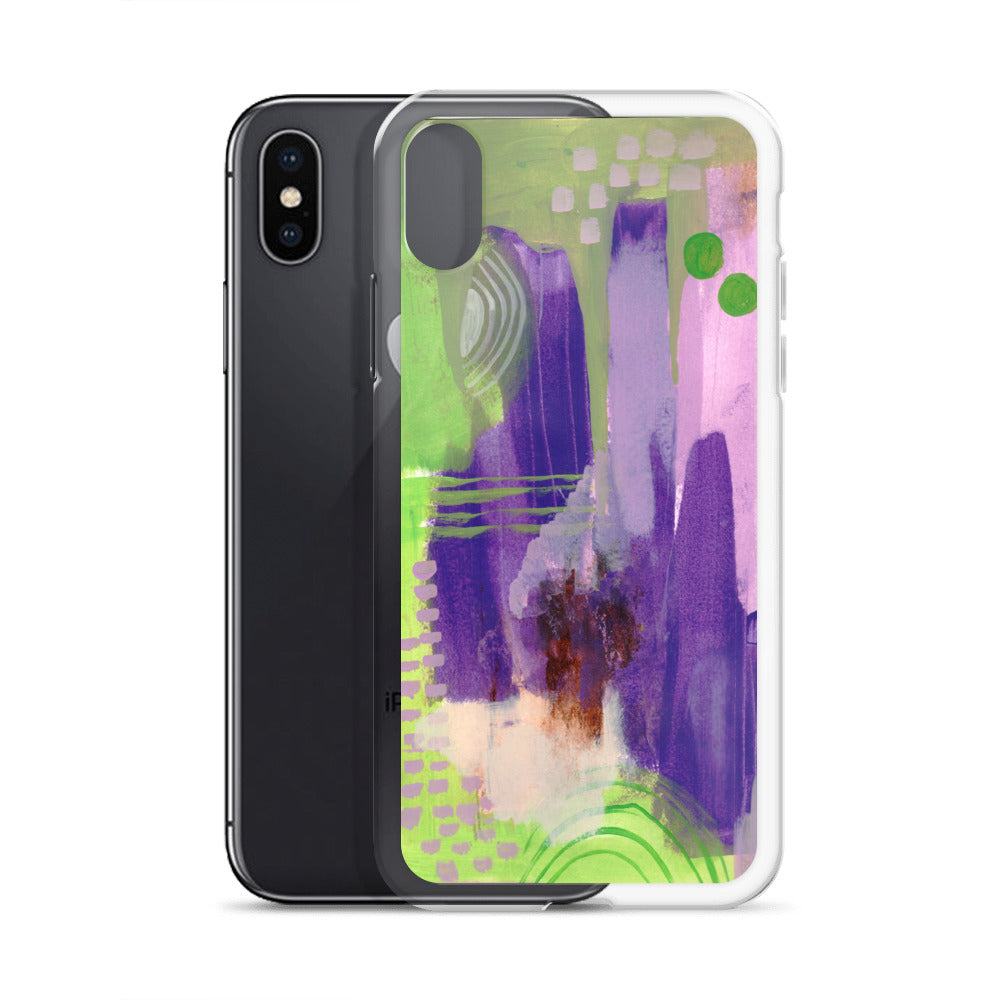 Purple Abstract II Clear Case for iPhone® - Aquamarine Design - Artistic Gifts for Women - Art by Artist Tania Herrera from Aquamarine Design Studio