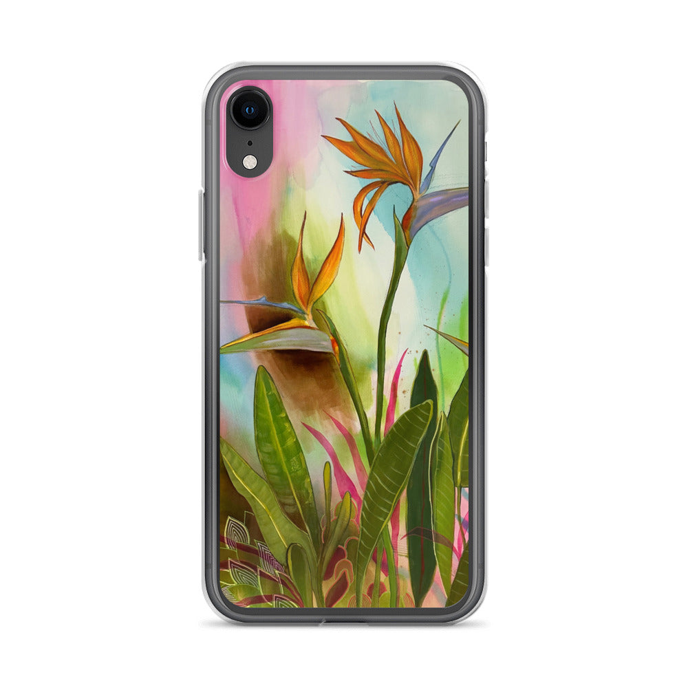 Birds in Paradise Clear Case for iPhone® - Aquamarine Design - Artistic Gifts for Women - Art by Artist Tania Herrera from Aquamarine Design Studio