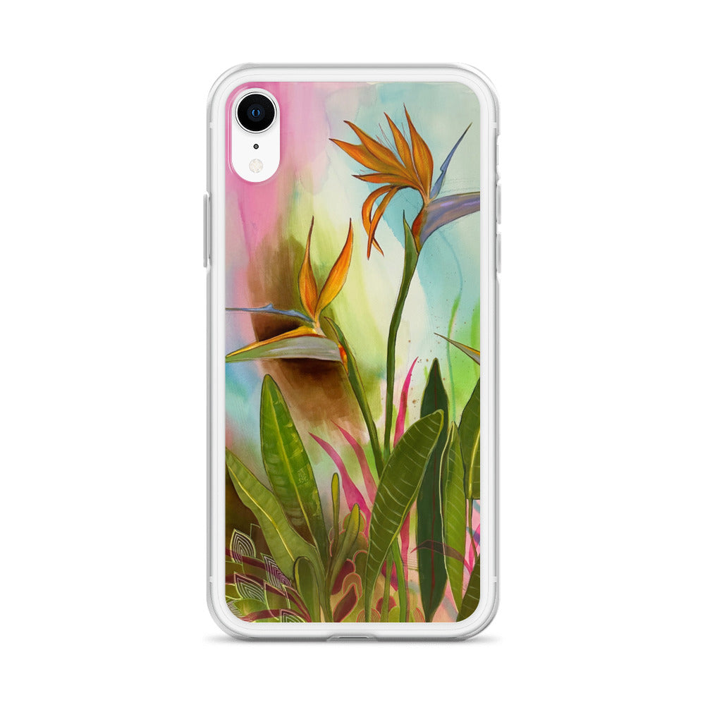 Birds in Paradise Clear Case for iPhone® - Aquamarine Design - Artistic Gifts for Women - Art by Artist Tania Herrera from Aquamarine Design Studio