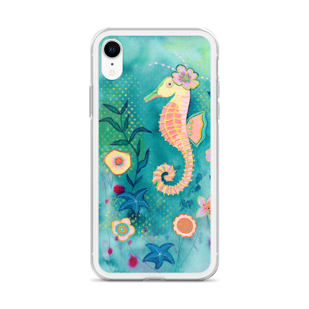 Seahorse Clear Case for iPhone® - Aquamarine Design - Artistic Gifts for Women - Art by Artist Tania Herrera from Aquamarine Design Studio