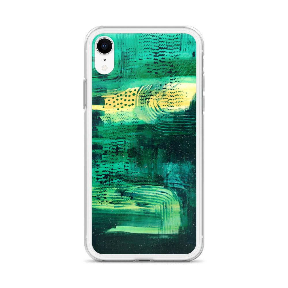 Deep Green Clear Case for iPhone® - Aquamarine Design - Artistic Gifts for Women - Art by Artist Tania Herrera from Aquamarine Design Studio
