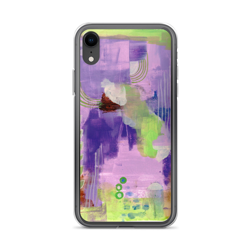 Purple Abstract I Clear Case for iPhone® - Aquamarine Design - Artistic Gifts for Women - Art by Artist Tania Herrera from Aquamarine Design Studio