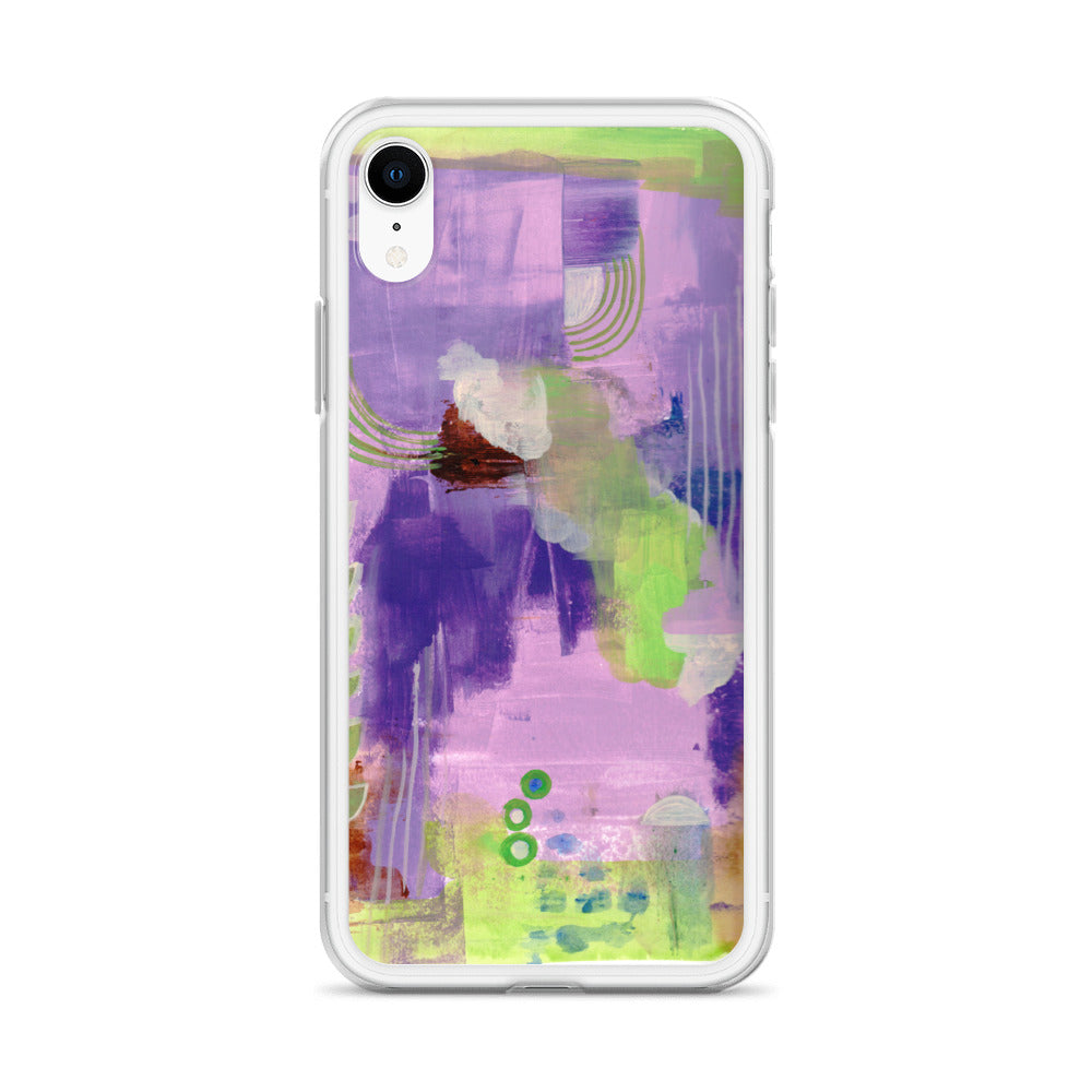 Purple Abstract I Clear Case for iPhone® - Aquamarine Design - Artistic Gifts for Women - Art by Artist Tania Herrera from Aquamarine Design Studio