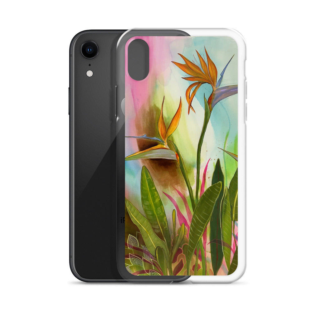 Birds in Paradise Clear Case for iPhone® - Aquamarine Design - Artistic Gifts for Women - Art by Artist Tania Herrera from Aquamarine Design Studio