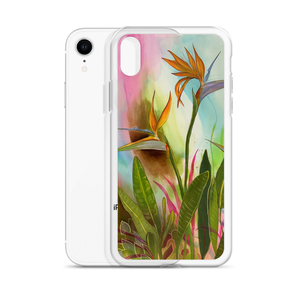 Birds in Paradise Clear Case for iPhone® - Aquamarine Design - Artistic Gifts for Women - Art by Artist Tania Herrera from Aquamarine Design Studio
