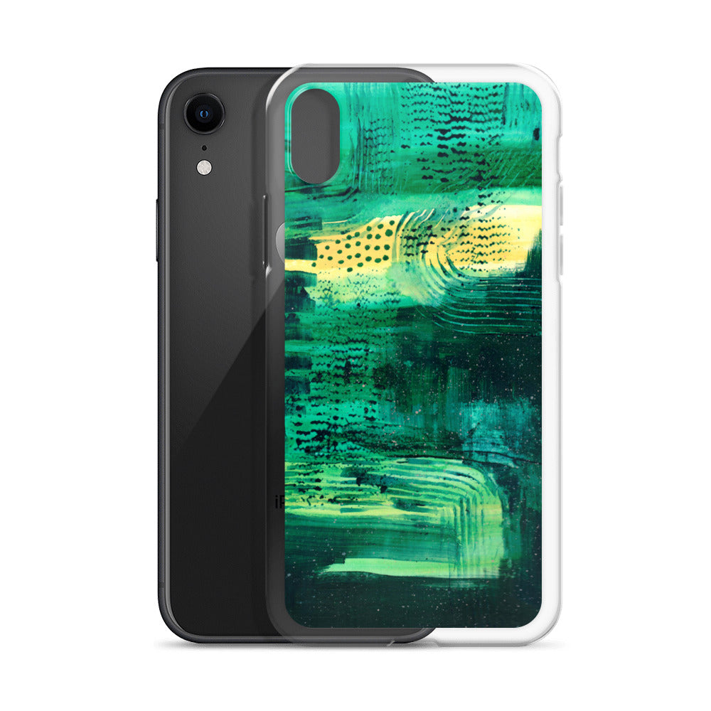 Deep Green Clear Case for iPhone® - Aquamarine Design - Artistic Gifts for Women - Art by Artist Tania Herrera from Aquamarine Design Studio