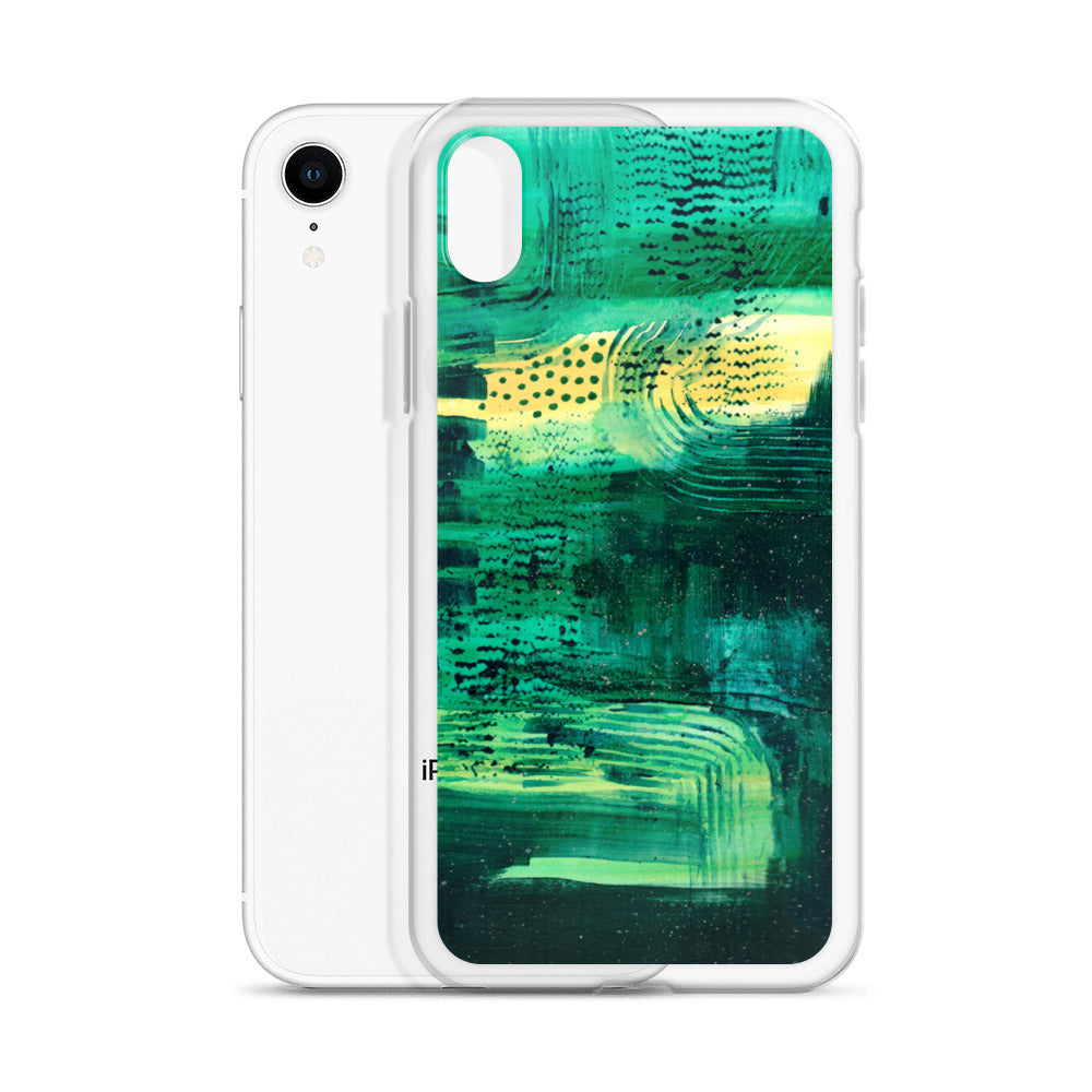 Deep Green Clear Case for iPhone® - Aquamarine Design - Artistic Gifts for Women - Art by Artist Tania Herrera from Aquamarine Design Studio