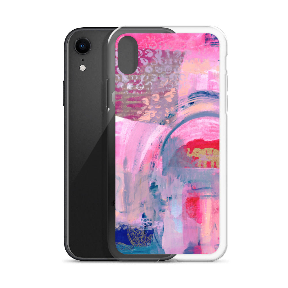 Collage Design Clear Case for iPhone® - Aquamarine Design - Artistic Gifts for Women - Art by Artist Tania Herrera from Aquamarine Design Studio
