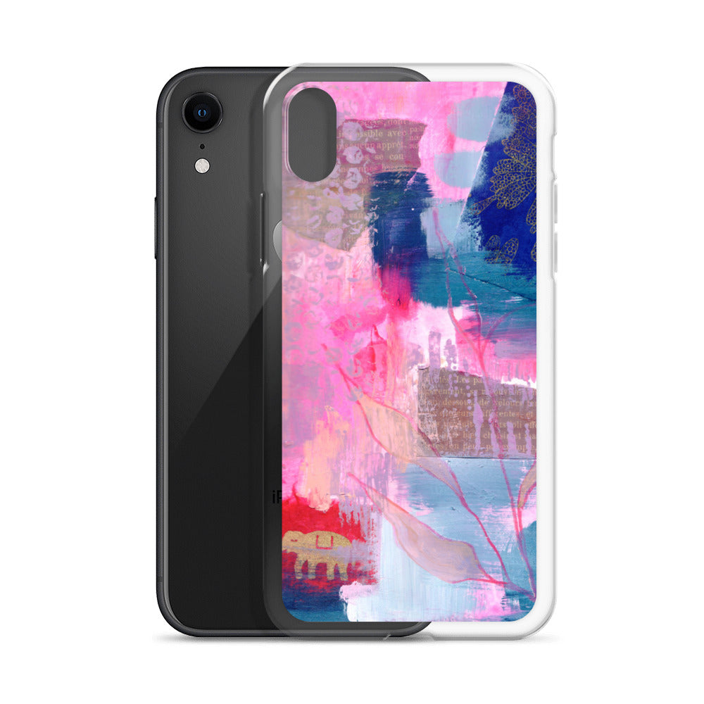 Collage Design Clear Case for iPhone® - Aquamarine Design - Artistic Gifts for Women - Art by Artist Tania Herrera from Aquamarine Design Studio