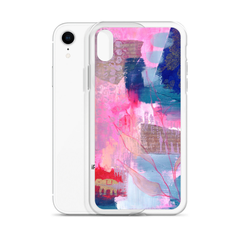 Collage Design Clear Case for iPhone® - Aquamarine Design - Artistic Gifts for Women - Art by Artist Tania Herrera from Aquamarine Design Studio