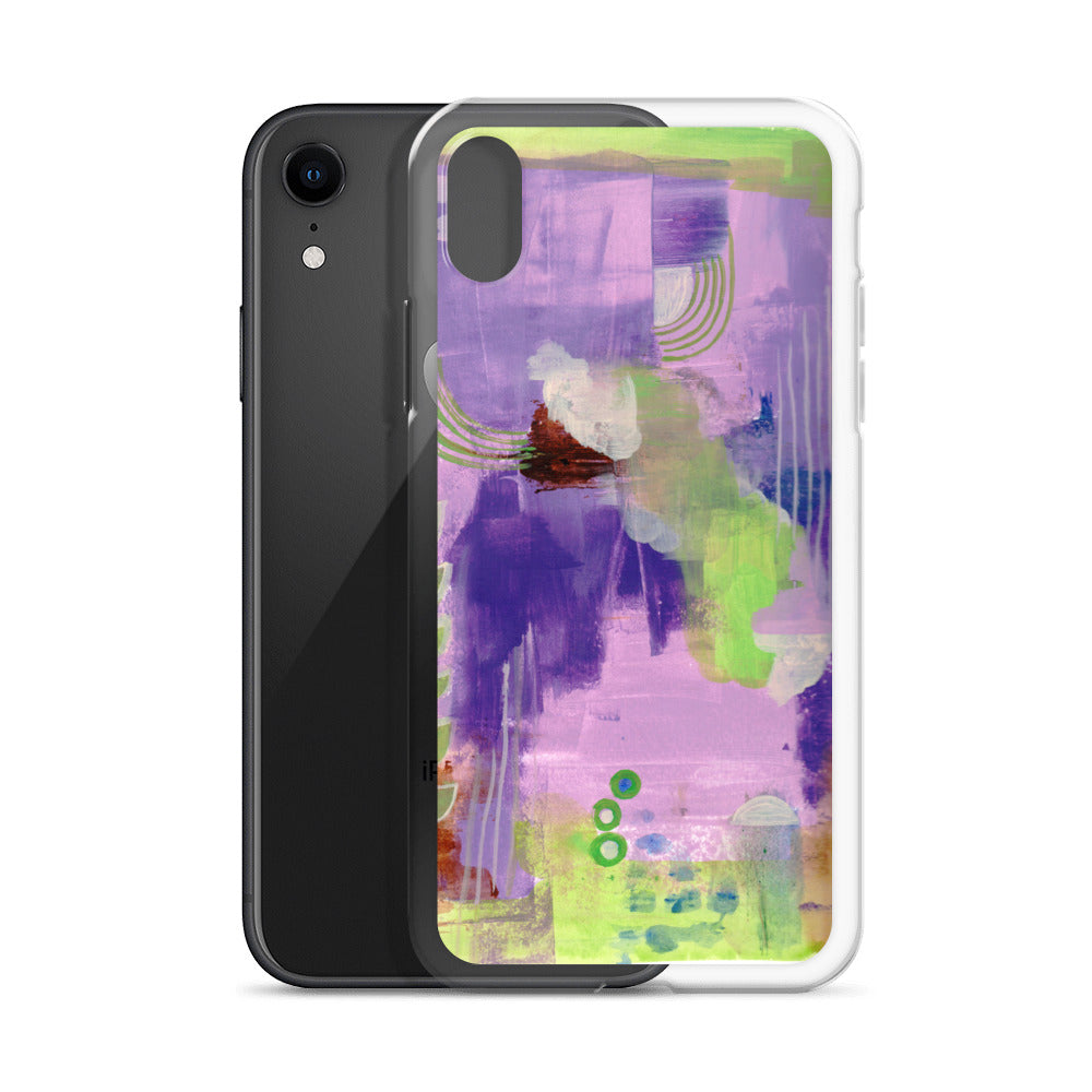 Purple Abstract I Clear Case for iPhone® - Aquamarine Design - Artistic Gifts for Women - Art by Artist Tania Herrera from Aquamarine Design Studio