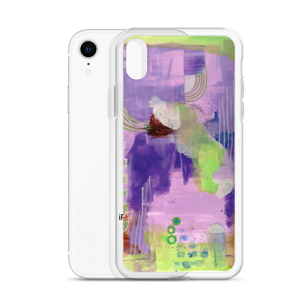 Purple Abstract I Clear Case for iPhone® - Aquamarine Design - Artistic Gifts for Women - Art by Artist Tania Herrera from Aquamarine Design Studio