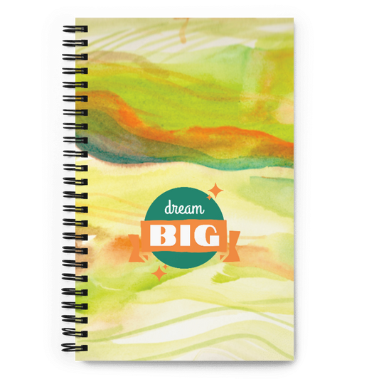 Dream Big Spiral notebook - Aquamarine Design - Artistic Gifts for Women - Art by Artist Tania Herrera from Aquamarine Design Studio