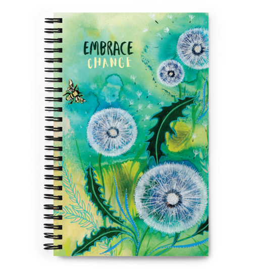 Embrace Change Spiral notebook - Aquamarine Design - Artistic Gifts for Women - Art by Artist Tania Herrera from Aquamarine Design Studio