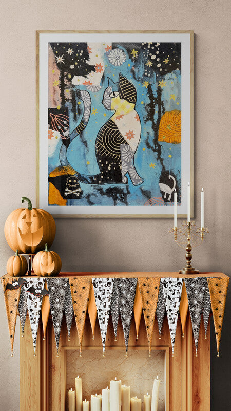 Halloween Cat Print - Art Print