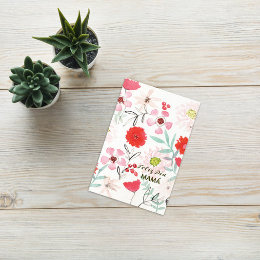 Feliz Dia Mama Greeting card - Aquamarine Design - Artistic Gifts for Women - Art by Artist Tania Herrera from Aquamarine Design Studio
