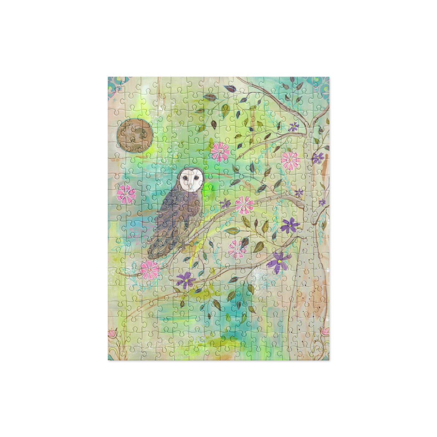 Owl Jigsaw puzzle - Aquamarine Design - Artistic Gifts for Women - Art by Artist Tania Herrera from Aquamarine Design Studio